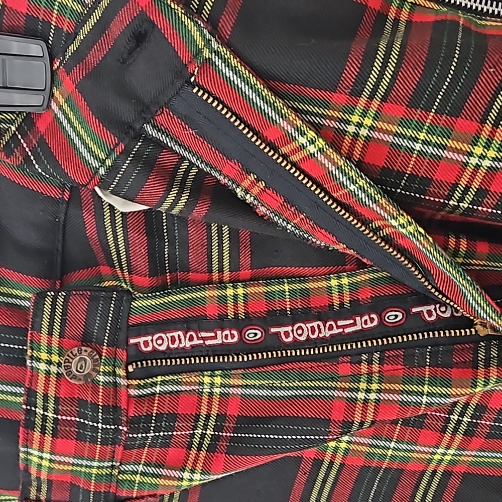 Y2K Vtg Bondage Pants Plaid DOGPILE 90s Rare Gwen Stefani unisex Straps - Picture 9 of 14